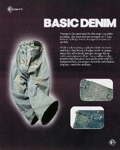 an advertisement for jeans with the words basic denim on it