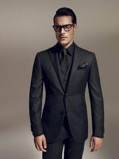 Corneliani Formal Wear - Black Suit All Black Suit, Black Suit Men, Wear To Work Dress, Wearing All Black, Suit Black