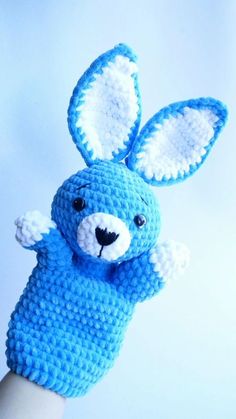 Amigurumi pattern Easy Crochet Hat, Easy Crochet Animals, Crochet Bunny Pattern, Easter Crochet Patterns, Crochet Bee, Hand Puppets, Crochet Bunny