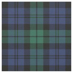 a blue and green plaid fabric