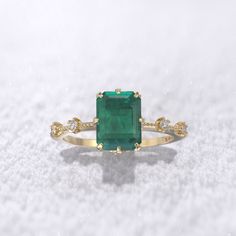 emerald engagement ring Colombian emerald lab-grown 2-carat emerald-cut 8.5x6.5mm knife-edge milgrain ring MORE INFORMATION ❥ The craft period is about 5-7 business days. ❥ Free shipping via DHL ❥ Available in a combination of 14K Rose Gold, 14K Yellow Gold, 14K White Gold ❥ Arrives in our box, ready for gift-giving (and proposing ) ❥ GioielliRings engagement ring : Gem Type- lab-grown Colombian emerald Weight-2 ct (approx) Size- 8.5x6.5mm Color- Green Clarity- Cut(Shape): Brilliant faceted tran Emerald Cut Moissanite Promise Ring, Solitaire Emerald Cut Emerald Wedding Ring, Radiant Cut Emerald Ring With Vvs Clarity, Elegant Asscher Cut Emerald Ring With Bezel Setting, Timeless Emerald Cut Ring For Wedding, Timeless Emerald Ring With Radiant Cut, Radiant Cut Emerald Ring In Fine Jewelry, Classic Moissanite Emerald Ring For May Birthstone, Formal Emerald Cut Moissanite Ring