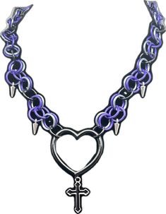 Gothic Chain Choker For Concerts, Gothic Valentine's Day Chain Jewelry, Punk Necklaces For Halloween Concert, Punk Style Necklaces For Halloween Concert, Edgy Heart-shaped Choker For Valentine's Day, Gothic Chain Jewelry For Valentine's Day, Edgy Metal Choker For Valentine's Day, Gothic Heart-shaped Chain Necklace, Gothic Heart Shaped Chain Necklace