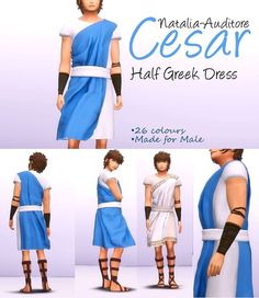 an animated image of a woman in roman dress and gladia garb, with the words ceasa half greek dress