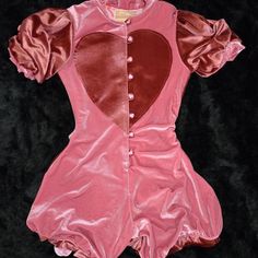 Jester Outfit, Circus Outfits, Clown Clothes, Lizzie Hearts, Heart Pocket, Velvet Heart, Clown Costume, Vintage Circus, Mauve Pink