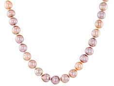 Genusis™ 8-10mm Multi-Color Cultured Freshwater Pearls Rhodium Over Sterling 20 Inch Necklace Strand. Measures approximately 3/8 of an inch in width and has a bead clasp. Colors, shapes, and sizes may vary. Multicolor High Luster Round Beaded Jewelry, High Luster Round Beads Necklace, Formal Pink High Luster Necklace, Multicolor High Luster Round Bead Jewelry, High Luster Round Necklace, Cheap Multi-strand Pearl Beaded Necklaces, Multi-strand Pearl Necklaces With Faceted Beads, Cream Pearl Multi-strand Necklace, Classic Multi-strand Pearl White Necklaces