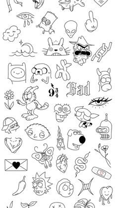 Cute Halloween Tattoos, Black Line Tattoo, Cartoon Character Tattoos, Chest Piece Tattoos, Gaming Tattoo, Cute Small Tattoos