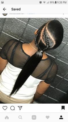 Weave Ponytail Styles, Braided Ponytail Black Hair, Creative Braids, Stretched Hair, Big Braid, Fav Hairstyles, Slick Ponytail, Hot Haircuts, Sleek Ponytail Hairstyles