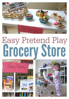 an easy pretend play grocery store for toddlers