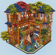 an image of a house that is in the shape of a dollhouse with lots of windows