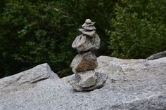 some rocks stacked on top of each other