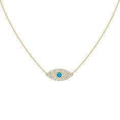 Dainty jewelry is always trending. Easier to layer it up or keep the look simple. An Artisan Carat exclusive design, this high-end 18K Gold Dainty Evil Eye Diamond Necklace is made with the finest 18k gold of your choice, Rose, White, or Yellow, and ethically sourced natural diamonds weighing 0.14 carats. Be bold and wear classic fine jewelry. Authenticity Guaranteed One Year Warranty Ethically Sourced 3% Donated to your Charity Smiles Promised Measurements Weight: 1.02 grams Necklace Length: 17 Turquoise Heart Necklace, Jewelry Questions, Saint Jewelry, Necklace Clasps, Turquoise Heart, Necklace Chain Lengths, Evil Eye Necklace, Eye Necklace, Dainty Jewelry