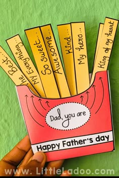 father's day card made out of pencils