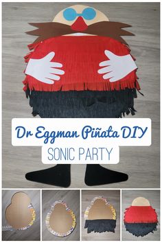 Dr Eggman Piñata Eggman Pinata, Sonic Pinata Diy, Sonic Pinata, Sonic Party Ideas Decoration