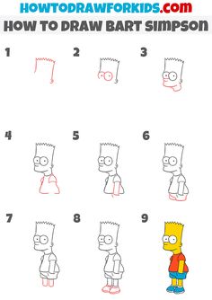 how to draw the simpsons from the simpsons movie, with step by step instructions for kids