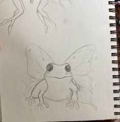 two drawings of a frog and a fairy