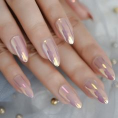 Full Nail Tips, Manicure Tips, Nail Art Tips, Shiny Nails, Metallic Nails, Stick On Nails, Nail Art Hacks, Nail Sizes, Manicure E Pedicure