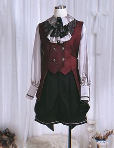 Prince Outfit Reference, Prince Style Outfits, Red Ouji Fashion, Prince Fashion Aesthetic, Ouji Hairstyle, Ouji Fashion Outfits, Prince Outfit Ideas, Prince Clothes Royal, Prince Outfits Royal