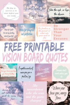 the words free printable vision board quotes