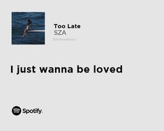 an ad for spotify with a photo of a man in the water and text that reads, i just wanna be loved