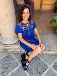 "Mexican dress, ethnic dress, embroidered dress, cotton dress, multicolored embroidered dress, dress of Oaxaca Mexican textile art has centuries of history and creativity throughout the country. Mexico is recognized as one of the leading countries with a beautiful aristic production in the textile world, miraculous hands of talented artisans from different states of the country create stunning embroidery clothing, and various items. #Oaxaca #Chiapas We ship anywhere in the word, from Tepic, Naya Traditional Blue Fiesta Dress, Folk Style Multicolor Embroidery Dress For Fiesta, Folk Style Dresses For Cinco De Mayo Festival, Folk Style Fiesta Dress With Floral Embroidery, Traditional Dress For Fiesta And Cinco De Mayo, Folk Style Embroidered Dress For Fiesta, Floral Embroidered Dresses For Cinco De Mayo Fiesta, Floral Embroidery Dresses For Cinco De Mayo Fiesta, Floral Embroidery Dress For Cinco De Mayo Fiesta