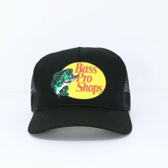 Bass Pro Shops Mesh Cap - One Size  Free Shipping Will ship in a box for protection Multiple Colors to choose from Black Bass Pro Shop Hat Outfit, Durable Curved Brim Hat For Fishing, Black Curved Brim Hat For Fishing, Durable Fishing Hat With Curved Brim, Bass Pro Shop Hat Outfit, Black Casual Snapback Hat For Fishing, Bass Pro Shop Hat White, Adjustable Black Hat For Fishing, Black Curved Brim Fishing Hat