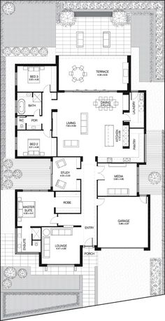 the floor plan for this modern home