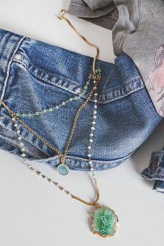 ANAÏ – by Mathilde Ma Muse X Zoé Mode Boho, Sparkle Diamonds, Denim Fashion, Boho Outfits, Layered Necklaces