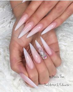 French Fade Nails, Summer Nail Art Ideas, Beautiful Nail Art Designs, Getting Ready For Summer, Summer Nail Art, Gem Nails, Glam Nails, Elegant Nails