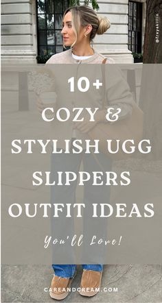 Wondering how to style UGG slippers this winter? Discover 10+ UGGs outfit ideas you’ll love! From UGG Tasman slippers outfit ideas to UGG Tazz slippers outfit ideas, we’ve got tips on how to wear them for comfy, cute cold weather outfits. Perfect for casual winter days, these UGG slippers outfits are a must-see! Winter outfits, cute outfits with UGG slippers.