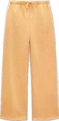 Zara Orange Bottoms For Fall, Zara Orange Bottoms For Work, Zara Orange Wide-leg Bottoms, Zara Orange Wide Leg Bottoms, Orange Cotton Sweatpants With Pockets, Casual Orange Wide Leg Pants For Fall, Orange High-waisted Loungewear Pants, Orange High-waisted Pants For Loungewear, Orange High-waisted Lounge Pants