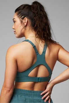 Full-Sprint High Impact Sports Bra Fabletics green female Activewear >> Womens >> Sports Bras >> High Impact regular Running Adjustable Straps/Back Closure Green Breathable Functional Activewear, Green Breathable Activewear With Medium Support, Green Breathable Activewear For Workout, Green Mesh Back Activewear For Yoga, Green Moisture-wicking Medium Support Activewear, Green Moisture-wicking Sportswear Activewear, Green Moisture-wicking Activewear With Medium Support, Green Moisture-wicking Activewear For Training, Green Moisture-wicking Sportswear