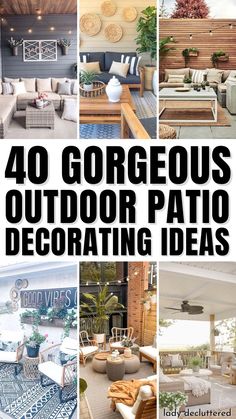 40 Gorgeous Outdoor Patio Decorating Ideas Outdoor Deck Decorating, Outdoor Patio Decorating Ideas, Small Patio Decor, Patio Inspiration, Backyard Pool Landscaping, Patio Decorating Ideas, Outdoor Decor Backyard