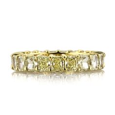 4.70ct Fancy Yellow Radiant Cut Diamond Eternity Band Eternity Band Engagement Ring, Radiant Cut Engagement Ring, Proposal Rings, Weddings Rings, Infinity Band, Radiant Cut Engagement Rings, Cut Engagement Rings, Engagement Proposal, Diamond Eternity Band