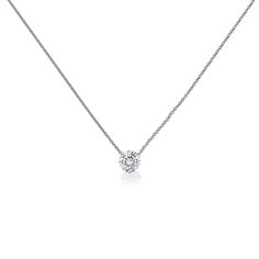 This stunning solitaire Trinity pendant necklace is as timeless and classic as it gets- featuring a round brilliant diamond, suspended from a delicate cable chain, from Diamonds by G.St. Crafted of recycled precious metals and conflict-free diamonds. Formal Solitaire Necklace With Round Pendant And Cable Chain, Round Cut Solitaire Necklace With Cable Chain, Classic Diamond Solitaire Necklace With Cable Chain, Diamond White Solitaire Necklace With Cable Chain, Classic Solitaire Necklace With Cable Chain For Anniversary, Elegant Solitaire Round Cut Necklace With Cable Chain, Fine Jewelry Solitaire Necklace With Cable Chain For Anniversary, Formal Round Solitaire Necklace With Cable Chain, Classic Diamond White Necklace With Cable Chain