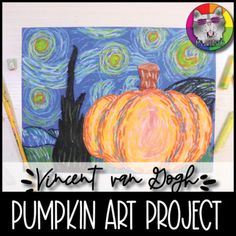 an art project with the words, pumpkin art project