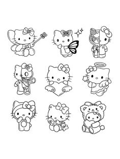 hello kitty coloring pages for kids to print out and color on the page with their own pictures