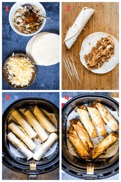 the steps to make chicken burritos in an air fryer