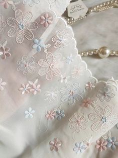 "2 Yards Lace Trim Lovey Pink Blue Daisy Flowers Embroidered Ivory Chiffon Tulle Lace 7.87 Inches Wide High Quality Width: 7.87\"(20cm) This listing is for 2 yards. All the lace are perfect for lingerie, bra, dresses, dolls, bridal veil, altered art, couture, costume, jewelry design, pillowcase, home decor and other projects you could imagine. Limited stock and no restocking. If you like it, order it now. For more quantity, please feel free to convo me for custom listing." Art Altéré, Flowers Embroidered, Girls Dresses Sewing, Diy Embroidery Designs, Kids Dress Patterns, Rose Bleu, Dress Design Patterns, Computer Embroidery, Simple Pakistani Dresses