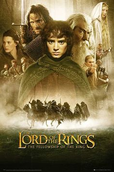 the lord of the rings movie poster with many characters and their names on it's back