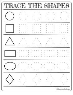 Free printable shapes worksheets for toddlers and preschoolers. Preschool shapes activities such as find and color, tracing shapes and shapes coloring pages. Preschool Forms, Oppgaver For Barn, Matematik Prasekolah, Worksheets For Toddlers, Kertas Kerja Prasekolah, Uppfostra Barn, Aktiviti Tadika, Shape Worksheets For Preschool