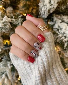 Nail Art Noel, Fancy Nails Designs, Plaid Nails, Get Nails, Chic Nails