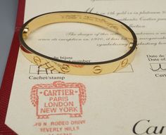 Cartier Love Bracelet 18k Gold Size 16 New Screw Certificate Authentic BG908