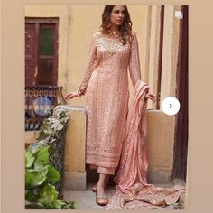 Kanwal Malik 4 Piece Shirt Slip Dupatta Trouser Chicken Kari, Pakistani Suits Online, Pakistani Salwar Kameez, Designer Salwar Suits, Engagement Dresses, Pakistani Designers, Pants Suit, Georgette Fabric, Style Pants