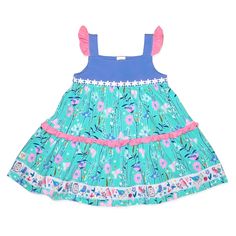 Girls Wildflowers clothing La La Land Ferngully Top size 14 NWT Casual Fitted Tops With Floral Patchwork, Pink Cotton Top For Garden Party, Fitted Floral Patchwork Top For Summer, Fitted Tops With Floral Patchwork For Summer, Cotton Ruffle Top For Garden Party, Cotton Tops With Ruffles For Garden Party, Multicolor Cotton Tops For Garden Party, Cotton Floral Patchwork Dress For Spring, Summer Cotton Tops With Floral Patchwork