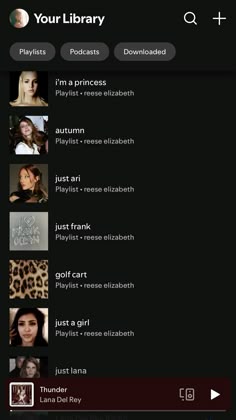 an iphone screenshot showing the playlist for your library, including pictures and text