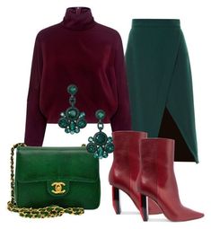 Hunter Green Slacks Outfit Women, Green Outfits, Burgundy Outfit, Red Outfit, Autumn Outfit