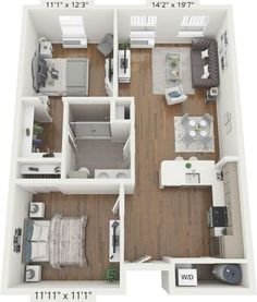 the floor plan of a two bedroom apartment