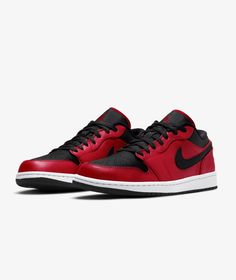 Buy now Jordan AIR JORDAN 1 LOW - 553558-605 Nike Jordan Red, Jordan 1 Low Reverse Bred, Jordan Low, Red Jordans, Jordan Model, Air Jordan 12 Retro, Limited Edition Sneakers, Jordan 12 Retro, Shoe Nike