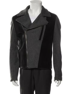 Maison Margiela Wool Moto JacketGreyFit:Outerwear by Maison Margiela typically fit true to size. Maison Margiela Fw 23, Martin Margiela Deconstruction, Deconstruction Margiela, Maison Margiela Leather Jacket, Margiela Duvet Coat, Motorcycle Jacket Mens, Moto Jacket, Motorcycle Jacket, Mens Jackets