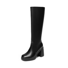 PRICES MAY VARY. Straight-Cut Shaft: These women’s knee-high boots are paired with a bold rounded toe, for a trendy look. The clean lines make these women’s boots easy to style with different outfits. Height & Stability: These women’s boots are designed with a 3.54-inch heel balanced with a 0.79-inch platform that is made from lightweight material for added height and a streamlined appearance. Supportive Insole & Outsole: The 4mm latex insole fits the contour of your foot and provides comfortabl Platform Gogo Boots, Women's Knee High Boots, Boots Square Toe, Gogo Boots, Chunky Block Heels, Womens Knee High Boots, Different Outfits, Platform Boots, Straight Cut